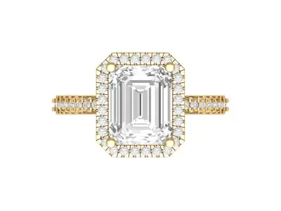 Emerald Radiant Ring 3D print model 16