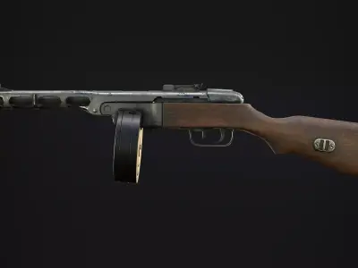 Sub Machine Gun PPSh41 3D model