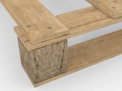 1200x1200mm quad pallet Low-poly 3D model