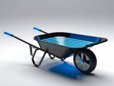 Futuristic Glowing Wheelbarrow 3D Model 3D model
