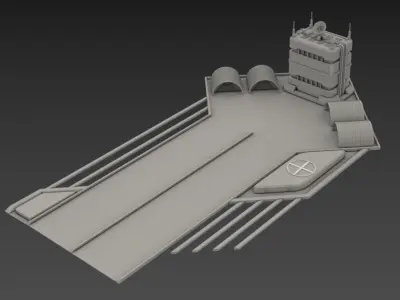 Airfield train station 3D model