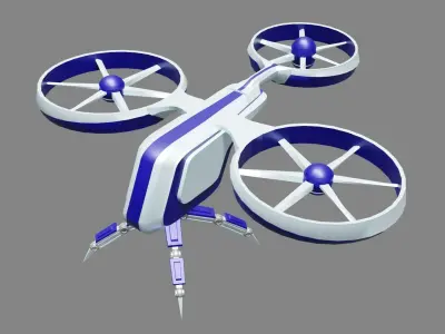 Drone Low-poly 3D model 6