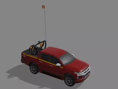 Mitsubishi L200 2019  Mining Pickup Lowpoly  Low-poly 3D model