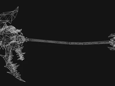 Futuristic Scythe Low-poly 3D model 2