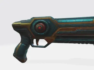 Scifi lazer gun Low-poly 3D model