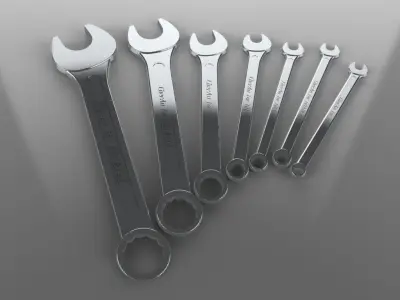 Set of combination spanner whenches - parametric Free 3D model