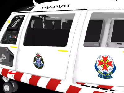 H145 Police Ambulance Helicopter High Detail 3D Model 3D model