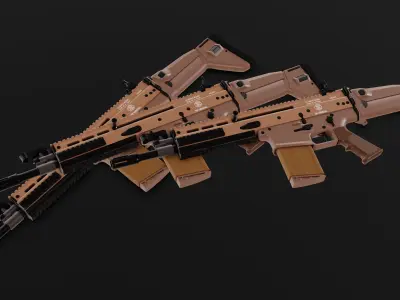 FN SCAR Heavy Mk17 Low-poly 3D model