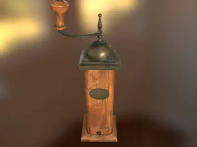 Antique Coffee Grinder Low-poly 3D model