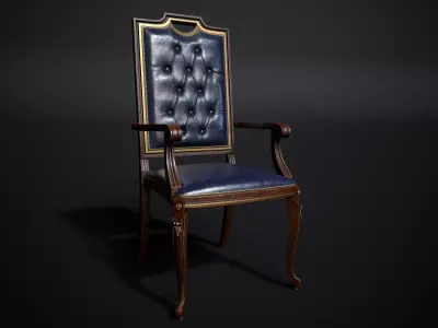 Classic Tufted Chair - High-Quality PBR Low-poly 3D model