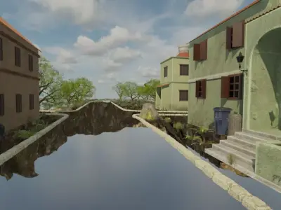 Village On The Cliffs 3D model