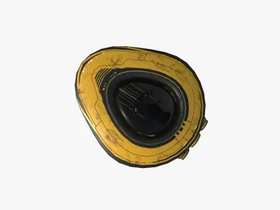 Alien Spaceship UFO C08 Yellow Dirt - Sci Fi Spacecraft Design Low-poly 3D model