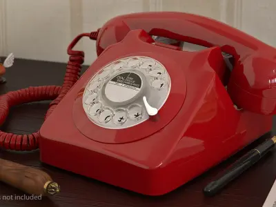Retro Design Corded Landline Phone 3D model