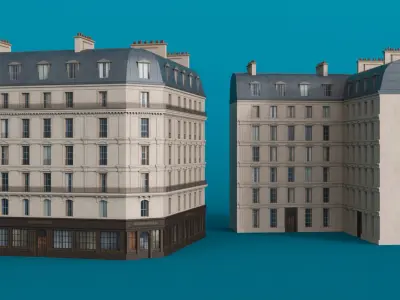 Paris Corner Traditional Building 3D model