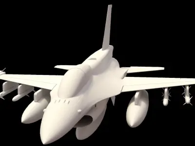 F 16 -4 variants 3D model