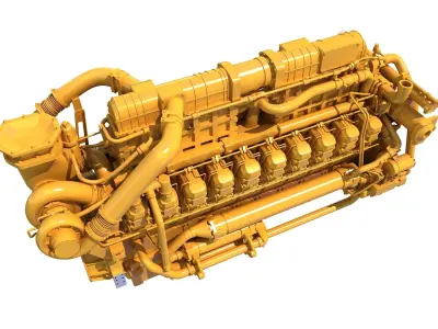 20 Cylinders Engine 3D model