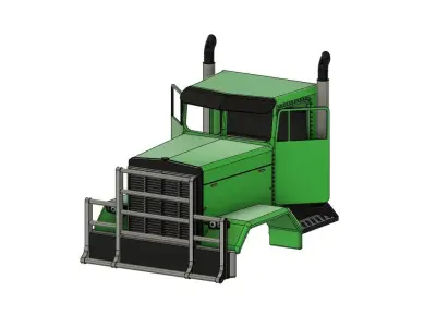 US TRUCK LKW MIT BULLENFAENGER UND AUSPUFF 3D print model