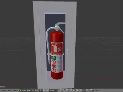 Fire Extinguisher Wall Cabinet - Safety and Emergency Equipment Low-poly 3D model