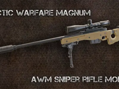 Arctic Warfare Magnum - AWP L96A1 Low-poly 3D model