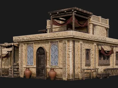 33-36 - Arabic Houses 4K  Low-poly 3D model