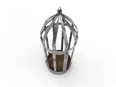Metallic prison cage 2 Low-poly 3D model