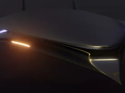 Goldsting- Futuristic supersonic passenger aircraft Low-poly 3D model