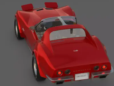 1971 Corvette C3 Stingray T-Top 3D Model  American Icon 3D model