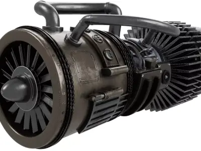 Jet Engine 3D model 8