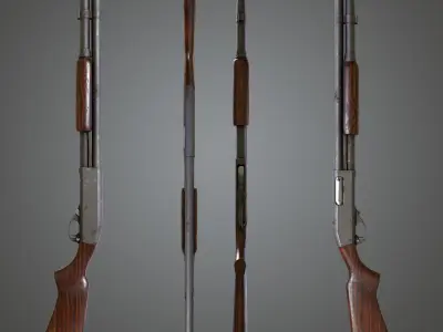 Remington 870 - PBR GameReady Low-poly 3D model