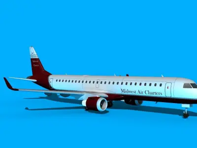 Embraer Emb-190 Midwest Air Charter 3D model