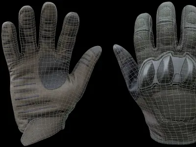 Tactical Gloves 036 Low-poly 3D model