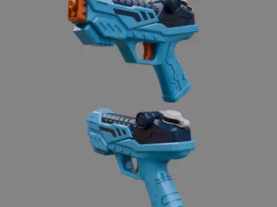 Water Gun one hand 07 Low-poly 3D model