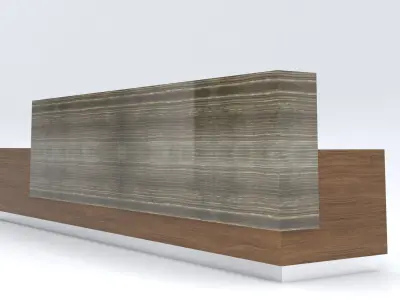 Reception Desk-001 -Low Poly 3D model
