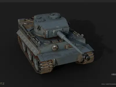 PanzerKampfWagen-VI TIger I ausf-H Low-poly 3D model