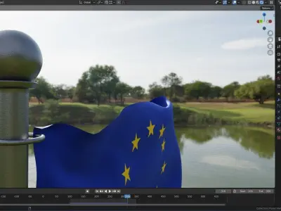 Animated Poland Flags 3D model 3D model