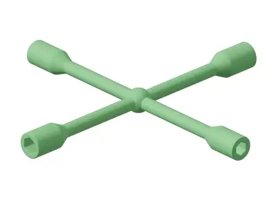 Plastic Universal Lug Wrench Toy 3D model