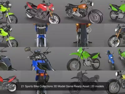 21 Sports Bike Collections 3D Model Game Ready Asset 3D Model Pack