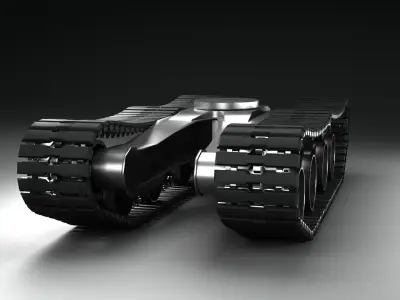 Suspension tracks construction vehicle Low-poly 3D model