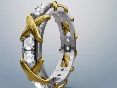 Tiffany X ring 3D print model