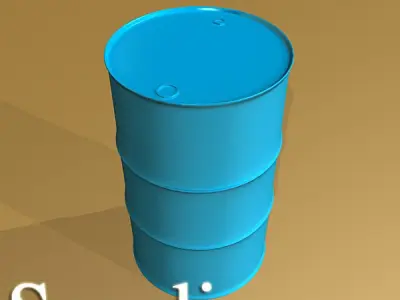 Hand Truck and 55 Gallon Drums High Res 3D model