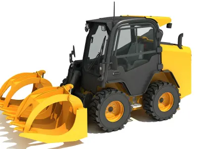 Log Fork Skid Steer Loader 3D model purchase