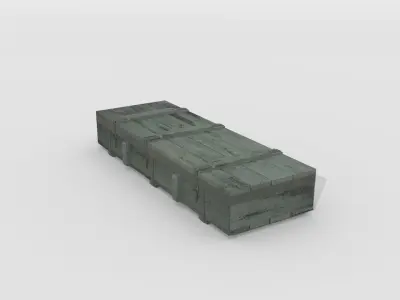 Historical WW2 ammocrate Low-poly 3D model