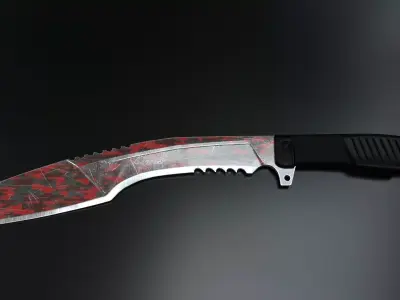 kukri camo knife Free low-poly 3D model