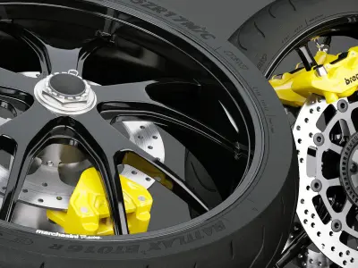 Motorcycle Wheels 3D model purchase