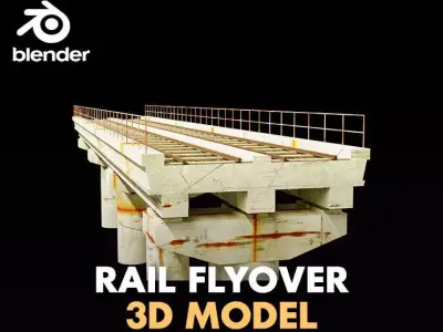 rail flyover Low-poly 3D model
