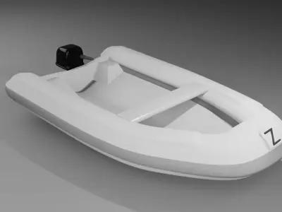 Low poly zodiac inflatable boat Low-poly 3D model