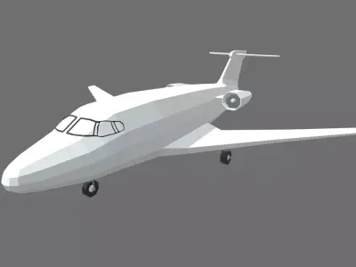Low Poly Plane 01 Low-poly 3D model