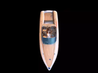 3d Model Aerial Front View Of A Speed Boat Collection  3D model