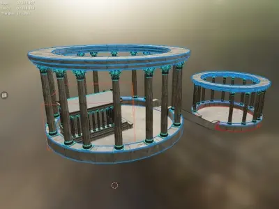 the ancient temple Low-poly 3D model