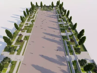 public park-Private Park Landscape 3D model 21